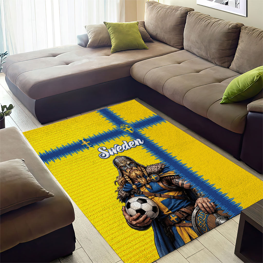World Football 2026 Sweden Area Rug Go Blagult Viking Glory