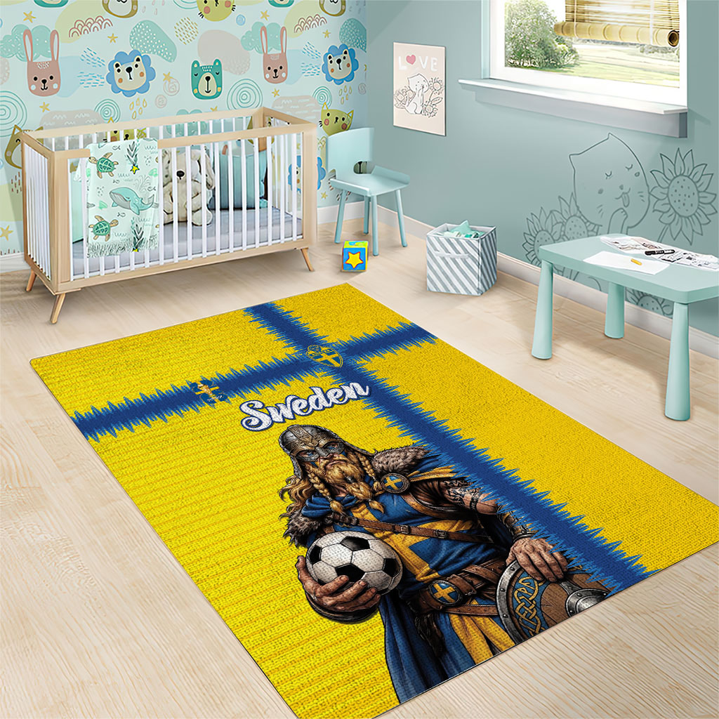 World Football 2026 Sweden Area Rug Go Blagult Viking Glory