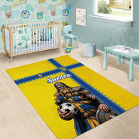 World Football 2026 Sweden Area Rug Go Blagult Viking Glory