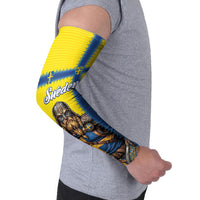 Custom World Football 2026 Sweden Arm Sleeves Go Blagult Viking Glory