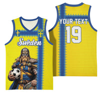 Custom World Football 2026 Sweden Basketball Jersey Go Blagult Viking Glory