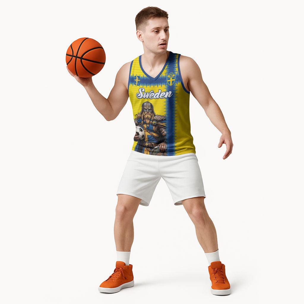 Custom World Football 2026 Sweden Basketball Jersey Go Blagult Viking Glory