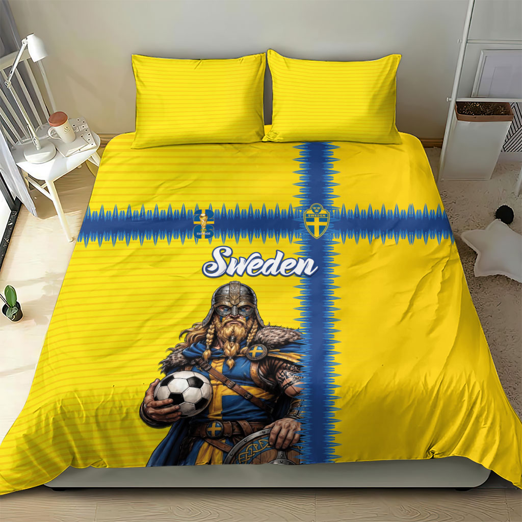 World Football 2026 Sweden Bedding Set Go Blagult Viking Glory
