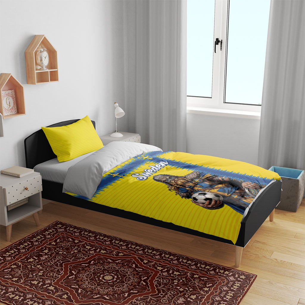 World Football 2026 Sweden Bedding Set Go Blagult Viking Glory