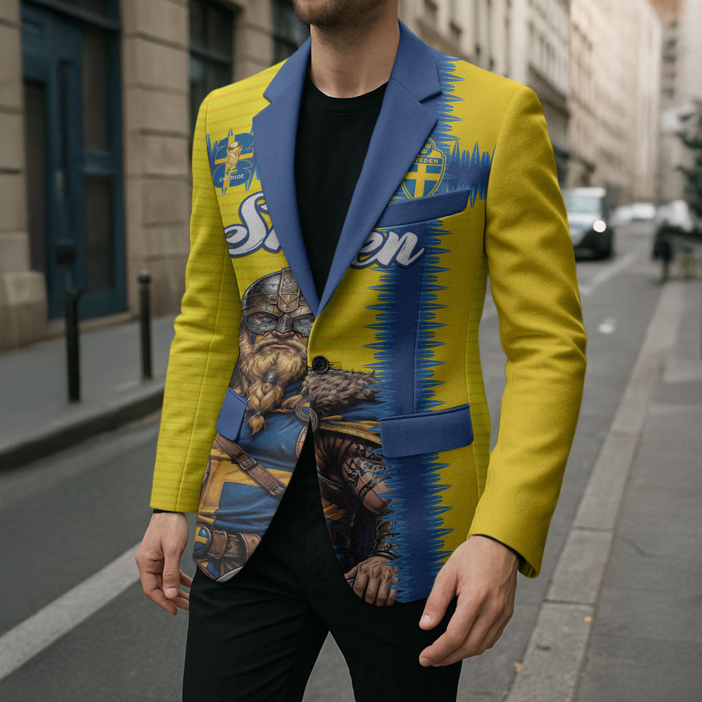 Custom World Football 2026 Sweden Blazer Go Blagult Viking Glory