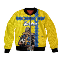 Custom World Football 2026 Sweden Bomber Jacket Go Blagult Viking Glory