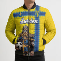 Custom World Football 2026 Sweden Bomber Puffer Jacket Go Blagult Viking Glory