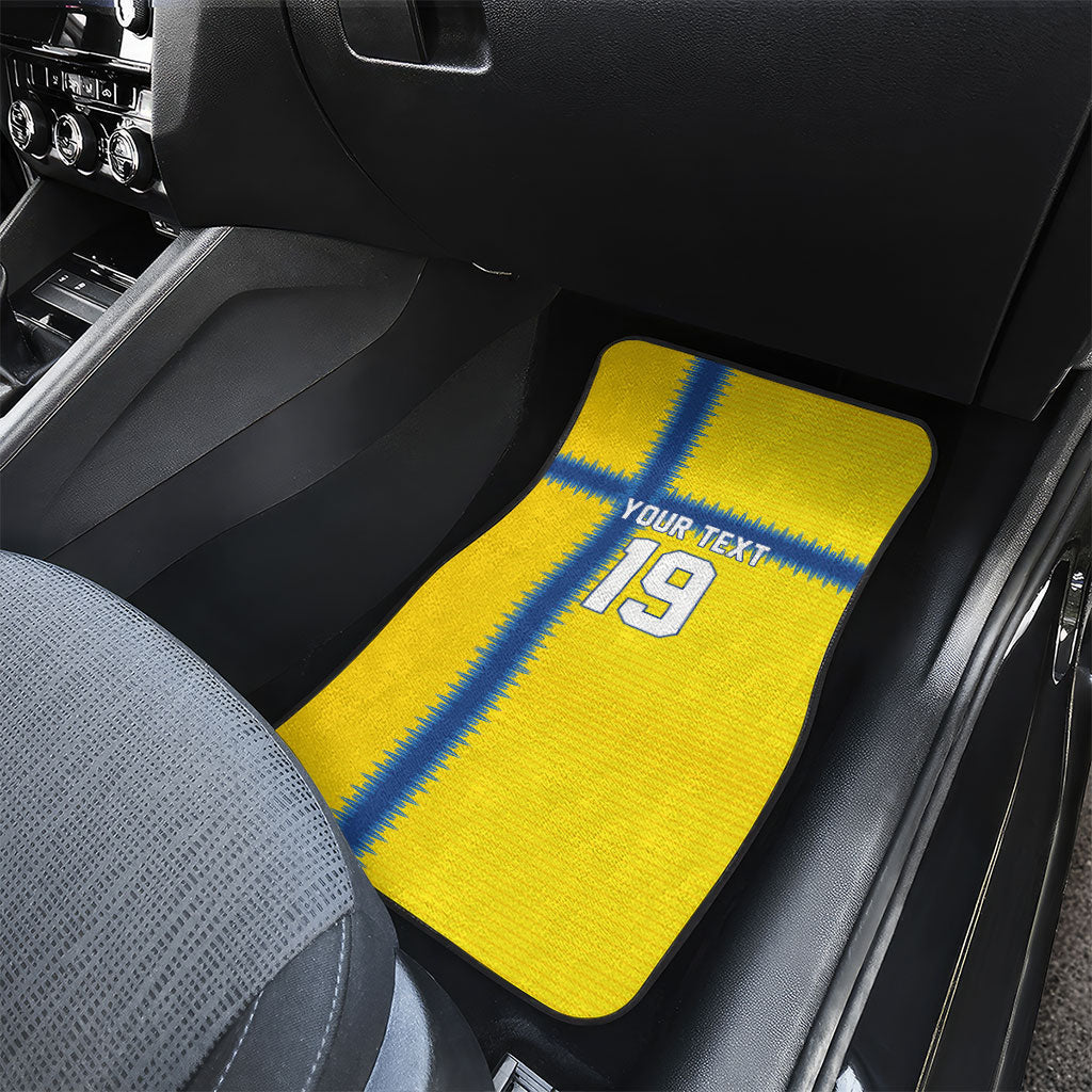 Custom World Football 2026 Sweden Car Mats Go Blagult Viking Glory