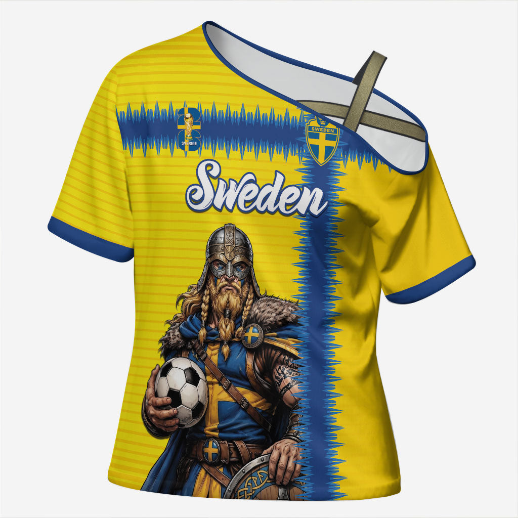 Custom World Football 2026 Sweden Cross Shoulder Shirt Go Blagult Viking Glory