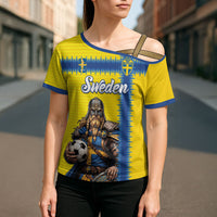 Custom World Football 2026 Sweden Cross Shoulder Shirt Go Blagult Viking Glory