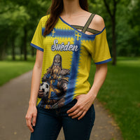 Custom World Football 2026 Sweden Cross Shoulder Shirt Go Blagult Viking Glory
