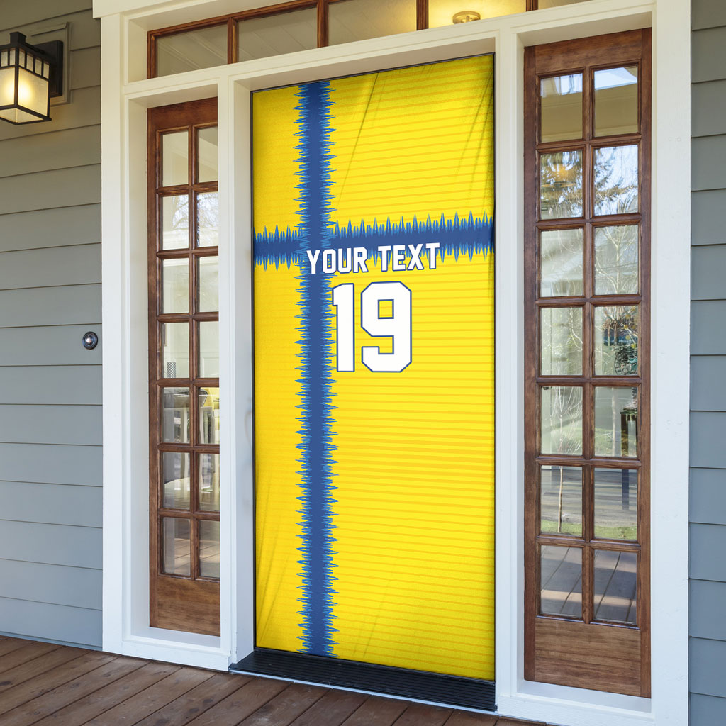 Custom World Football 2026 Sweden Door Cover Go Blagult Viking Glory