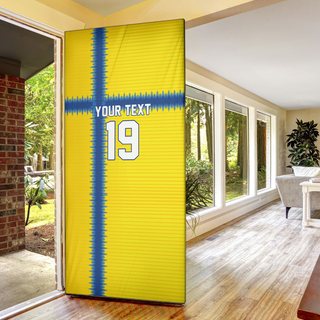 Custom World Football 2026 Sweden Door Cover Go Blagult Viking Glory