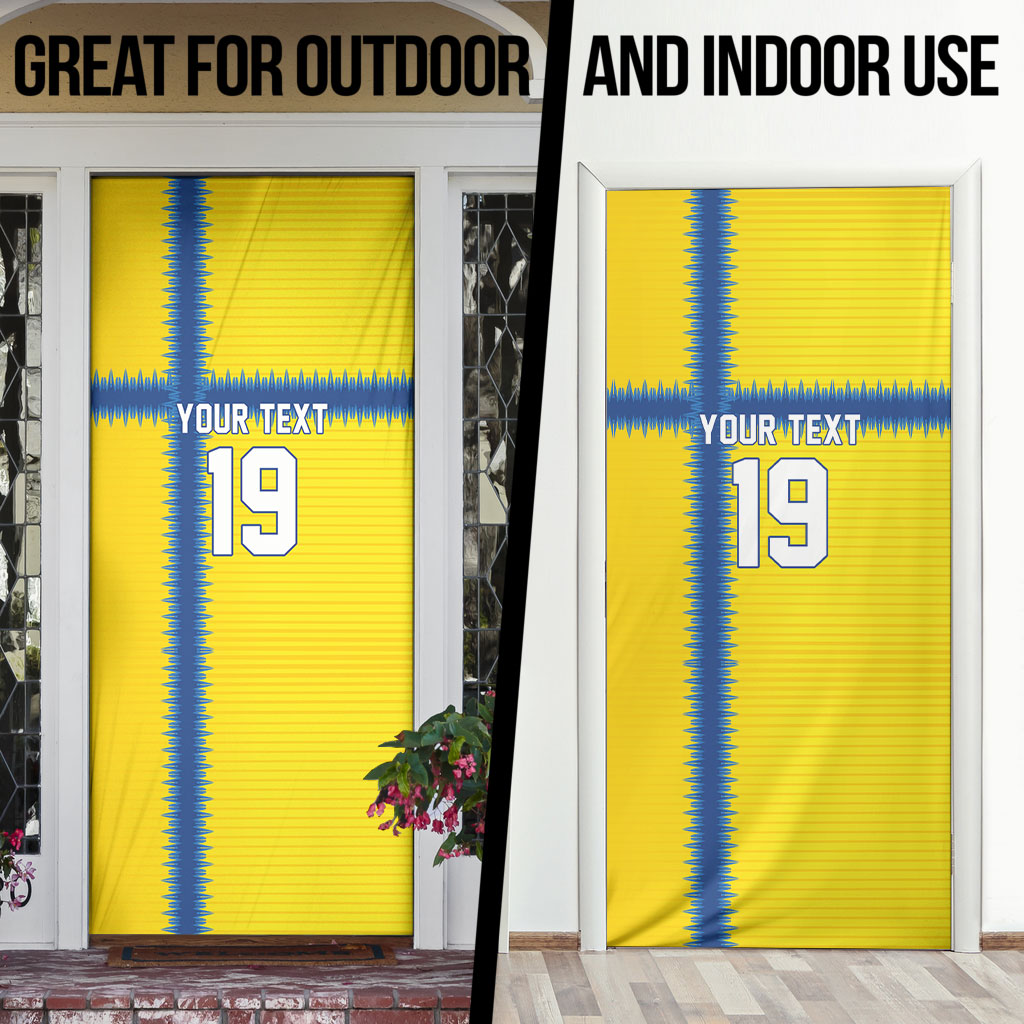 Custom World Football 2026 Sweden Door Cover Go Blagult Viking Glory