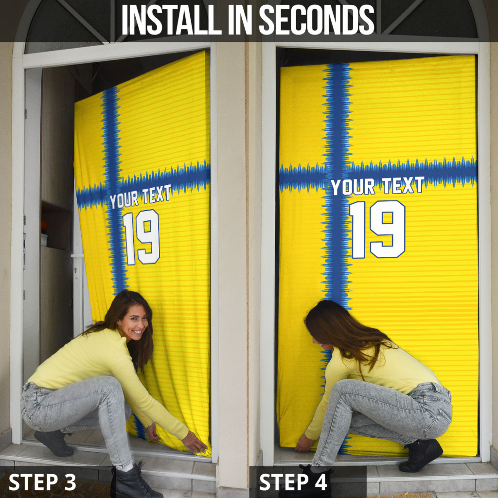 Custom World Football 2026 Sweden Door Cover Go Blagult Viking Glory