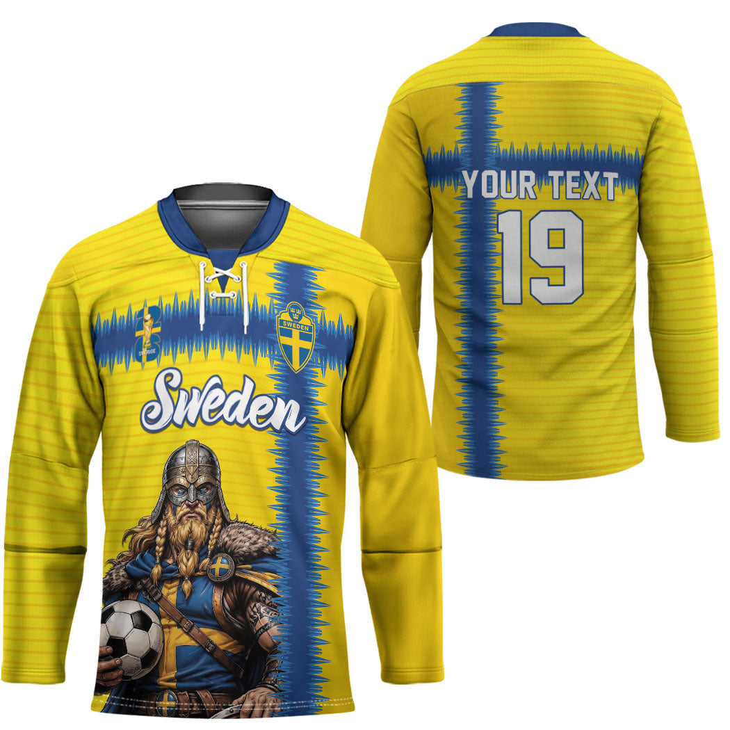 Custom World Football 2026 Sweden Hockey Jersey Go Blagult Viking Glory