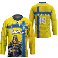 Custom World Football 2026 Sweden Hockey Jersey Go Blagult Viking Glory