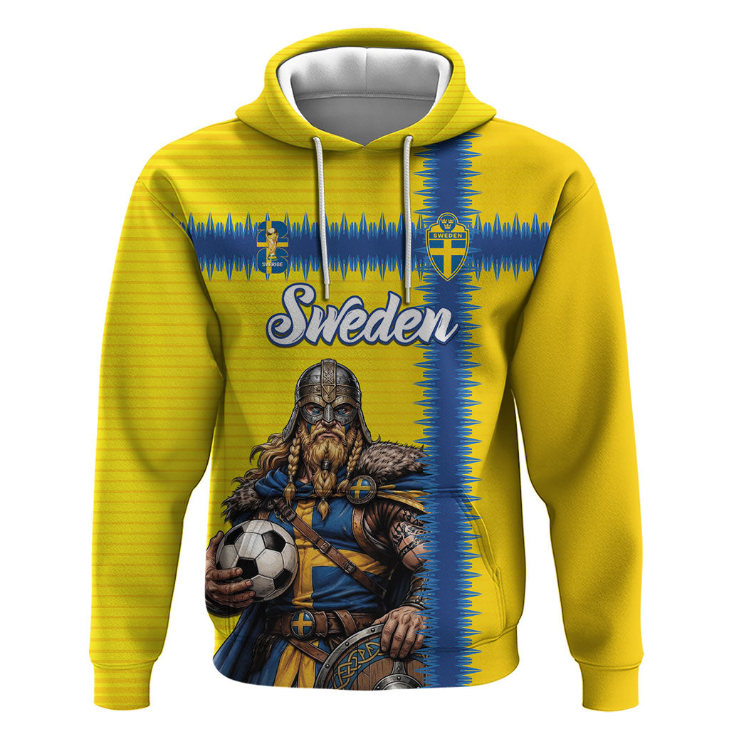 Custom World Football 2026 Sweden Hoodie Go Blagult Viking Glory