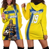 Custom World Football 2026 Sweden Hoodie Dress Go Blagult Viking Glory