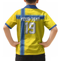 Custom World Football 2026 Sweden Kid Hawaiian Shirt Go Blagult Viking Glory LT19