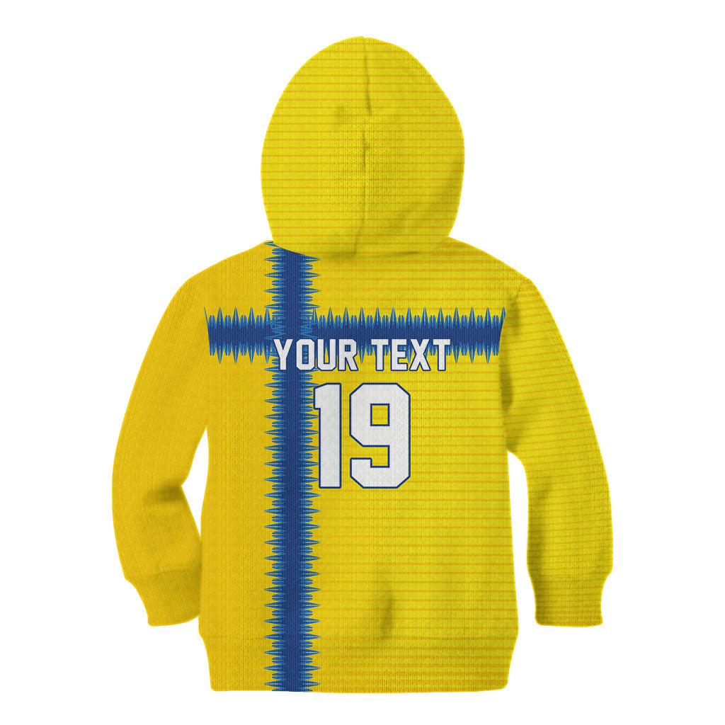 Custom World Football 2026 Sweden Kid Hoodie Go Blagult Viking Glory