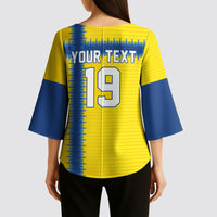 Custom World Football 2026 Sweden Kimono Sleeve Blouse Go Blagult Viking Glory
