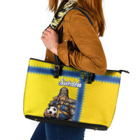 World Football 2026 Sweden Leather Tote Bag Go Blagult Viking Glory