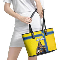 World Football 2026 Sweden Leather Tote Bag Go Blagult Viking Glory
