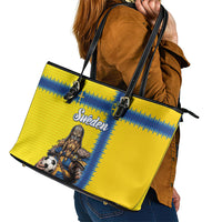World Football 2026 Sweden Leather Tote Bag Go Blagult Viking Glory