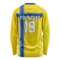 Custom World Football 2026 Sweden Long Sleeve Shirt Go Blagult Viking Glory