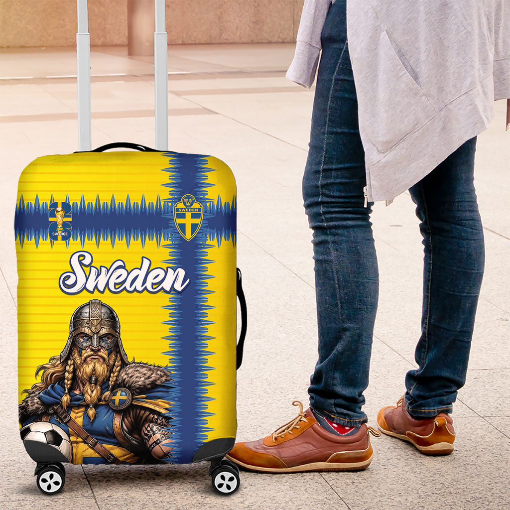 World Football 2026 Sweden Luggage Cover Go Blagult Viking Glory