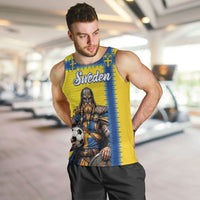 Custom World Football 2026 Sweden Men Tank Top Go Blagult Viking Glory