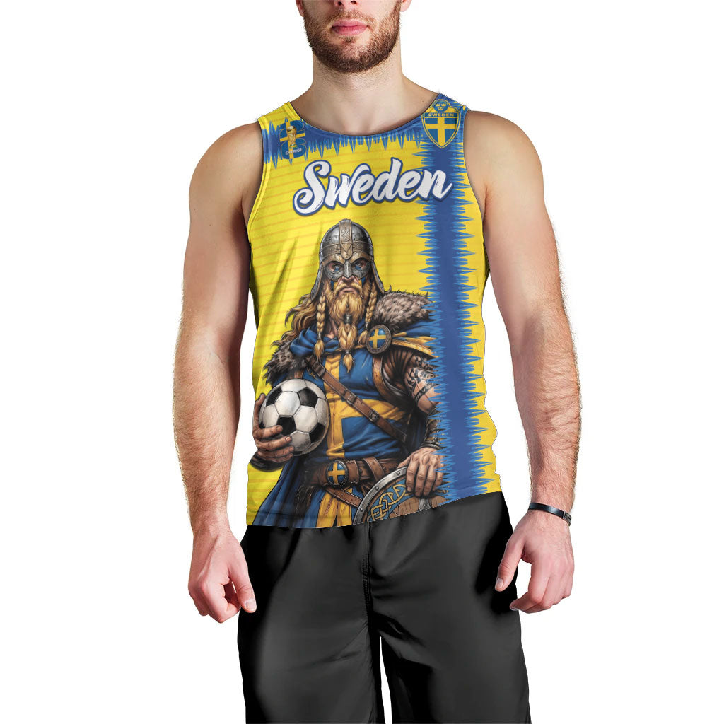 Custom World Football 2026 Sweden Men Tank Top Go Blagult Viking Glory
