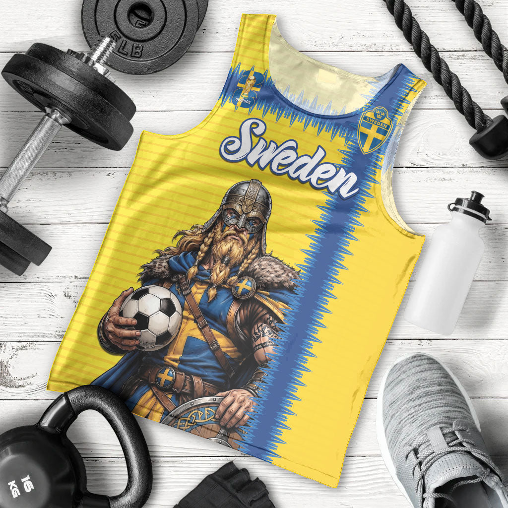 Custom World Football 2026 Sweden Men Tank Top Go Blagult Viking Glory