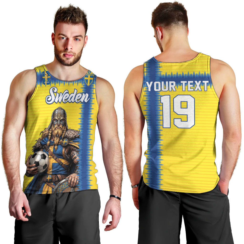 Custom World Football 2026 Sweden Men Tank Top Go Blagult Viking Glory