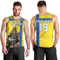 Custom World Football 2026 Sweden Men Tank Top Go Blagult Viking Glory