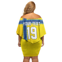 Custom World Football 2026 Sweden Off Shoulder Short Dress Go Blagult Viking Glory