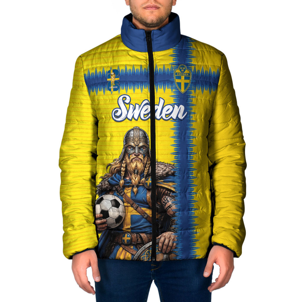 Custom World Football 2026 Sweden Padded Jacket Go Blagult Viking Glory