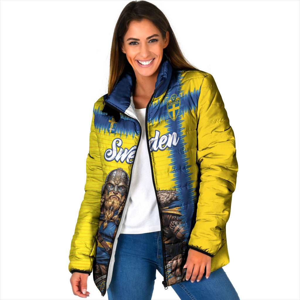 Custom World Football 2026 Sweden Padded Jacket Go Blagult Viking Glory