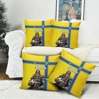 World Football 2026 Sweden Pillow Cover Go Blagult Viking Glory