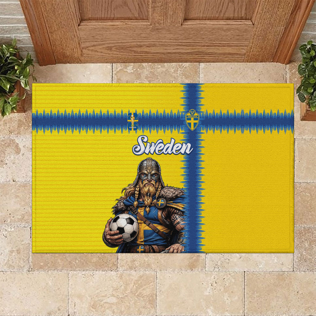 World Football 2026 Sweden Rubber Doormat Go Blagult Viking Glory
