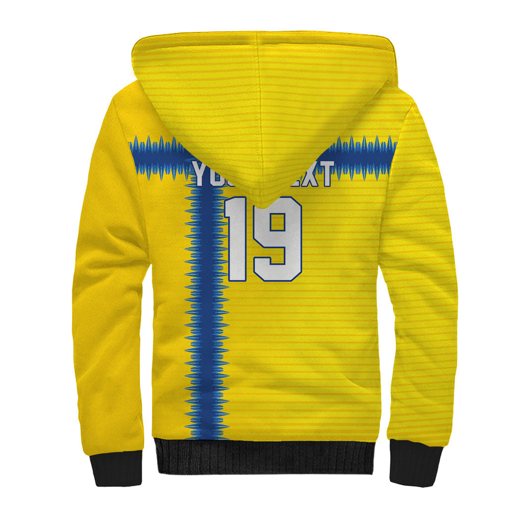Custom World Football 2026 Sweden Sherpa Hoodie Go Blagult Viking Glory
