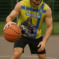 Custom World Football 2026 Sweden Sleeveless Hoodie Go Blagult Viking Glory