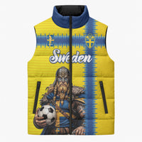 Custom World Football 2026 Sweden Sleeveless Puffer Jacket Go Blagult Viking Glory