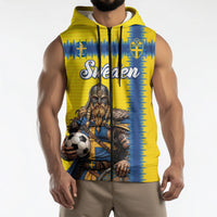 Custom World Football 2026 Sweden Sleeveless Zip Hoodie Go Blagult Viking Glory