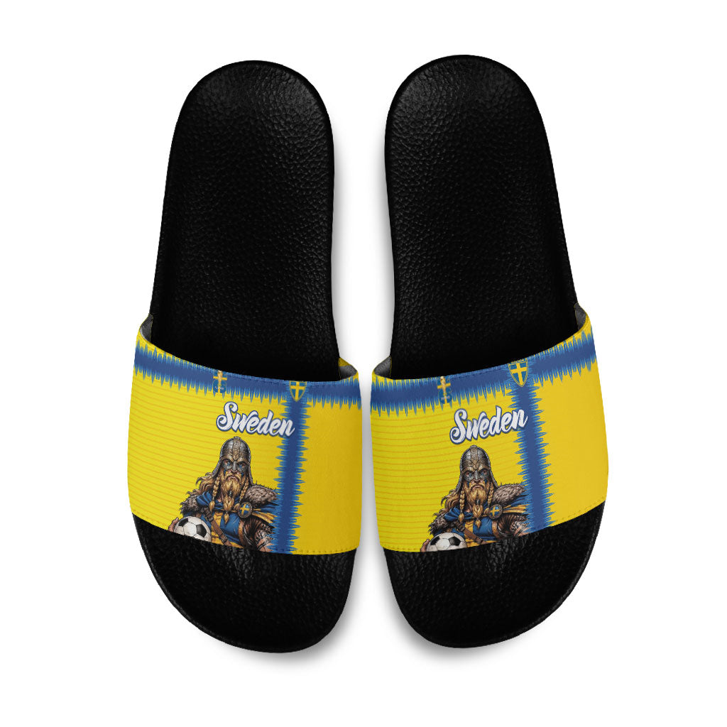 World Football 2026 Sweden Slide Sandals Go Blagult Viking Glory