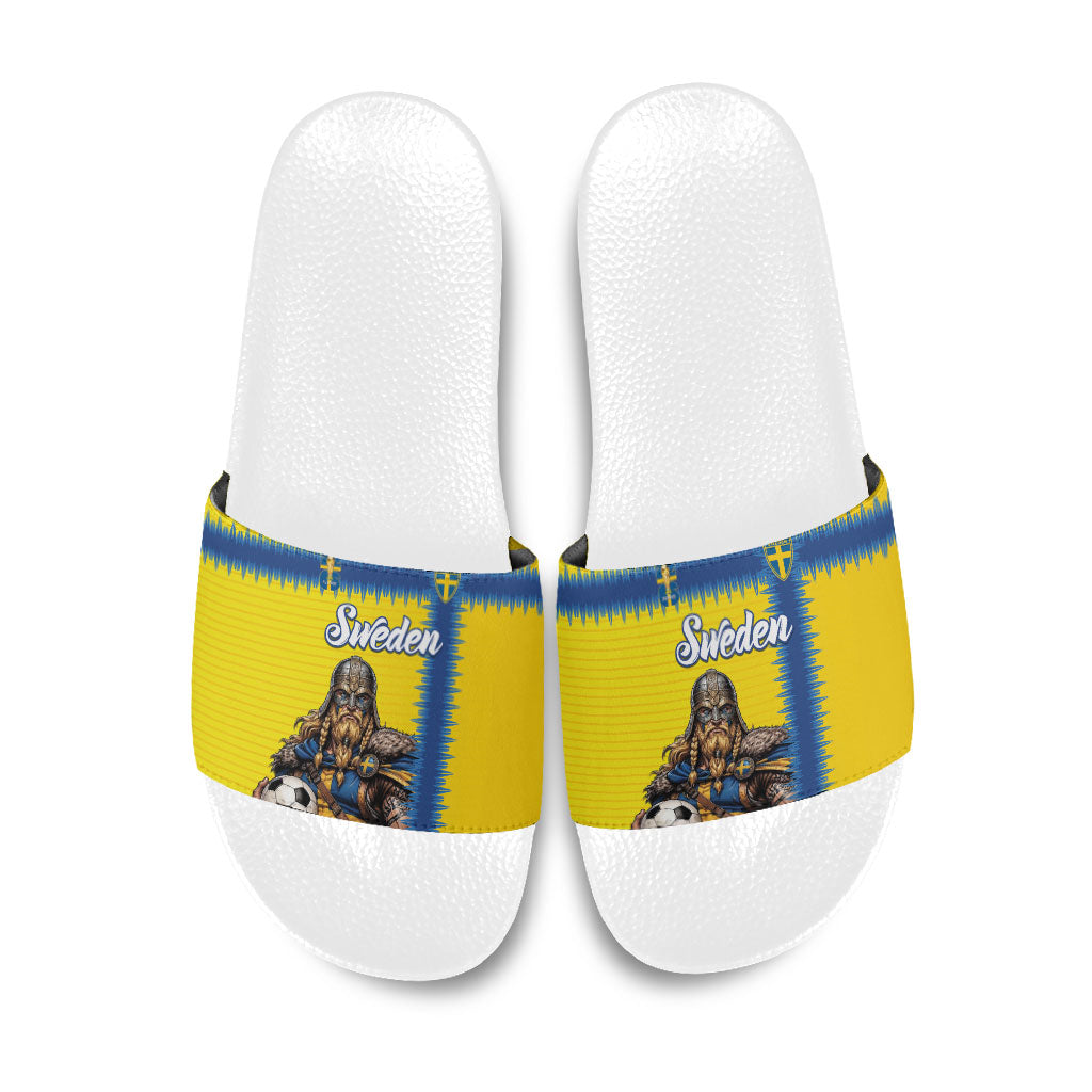 World Football 2026 Sweden Slide Sandals Go Blagult Viking Glory