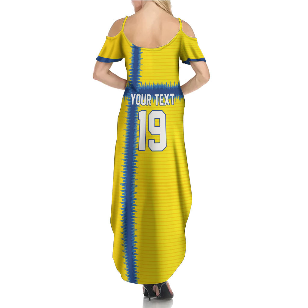 Custom World Football 2026 Sweden Summer Maxi Dress Go Blagult Viking Glory