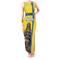 Custom World Football 2026 Sweden Tank Maxi Dress Go Blagult Viking Glory