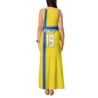 Custom World Football 2026 Sweden Tank Maxi Dress Go Blagult Viking Glory